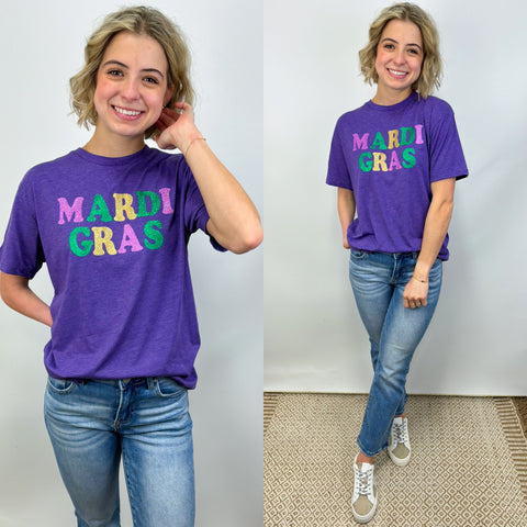 Mardi Gras Glitter Tee