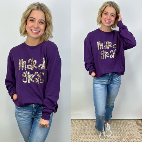 Sequin Mardi Gras Sweatshirt